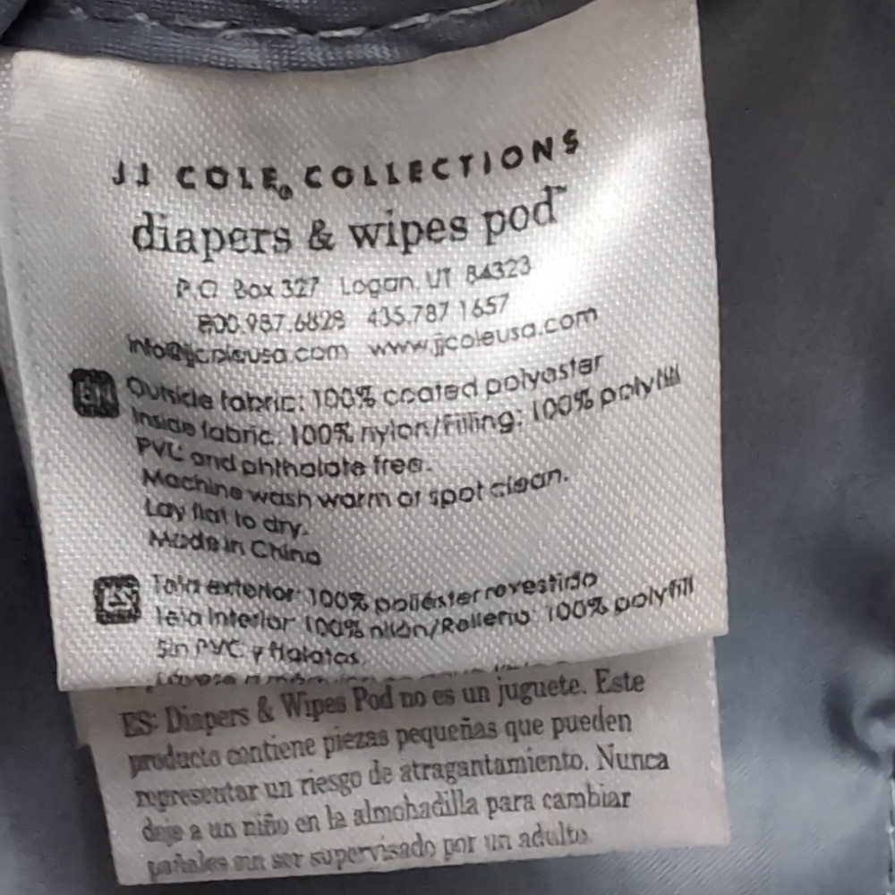 JJ Cole Collections Portable/Wipeable Diapers And Wipes Pod With Change Pad . - Picture 10 of 13